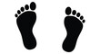 © nhpvect02 - A pair of black footprints on a white background walking forward