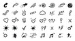 © Tm Studio - Collection of various emoticon and symbol icons in black and white