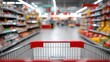 © The Little Hut - Grocery Shopping View from Cart: Aisle Perspective in Retail Supermarket Environment