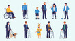 © Novan Nurhidayat - Flat Style Diverse Group of People with Disabilities and Impairments Illustration