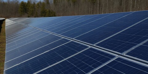 Solar panels in a field, capturing the sun's energy for sustainable power generation.