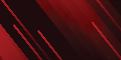 Wall Mural - dynamic red and black geometric design on a colorful banner background, featuring modern abstract