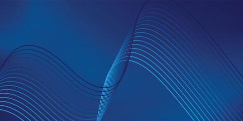 Wall Mural - technology banner background blue gradations with line waves abstract background. vector background 