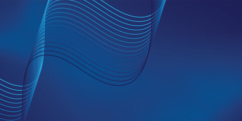 Wall Mural - technology banner background blue gradations with line waves abstract background. vector background 