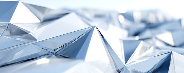 Wall Mural - abstract white crystalline pattern sharp facets background