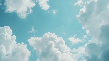 Wall Mural - a plane flying through a clear blue sky with clouds, ideal for travel or aviation-related uses