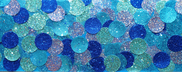 Wall Mural - blue glitter sparkle circles pattern background