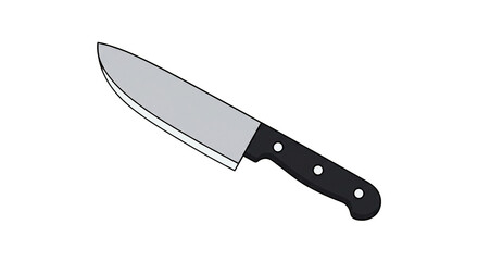 Sharp kitchen knife cooking tool utensil cutlery blade steel handle cutting edge chef equipment vector art on transparent background