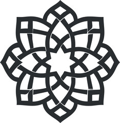 Wall Mural - black and white mandala pattern with symmetrical floral and geometric design for decoration