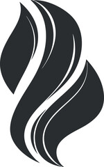 Wall Mural - abstract black and white wave design with smooth flowing curves and stylized shapes