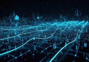 abstract glowing cyberspace landscape showcasing data stream and connectivity