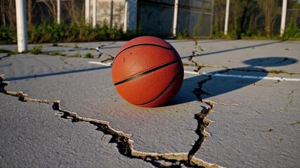 aged basketball showing signs of wear and use