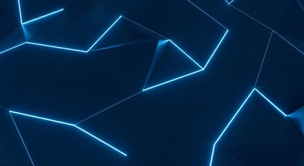 Dynamic glowing blue geometric lines on dark background