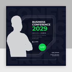 Wall Mural - Creative business conference social media post banner template