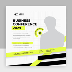 Wall Mural - Creative business conference social media post banner template