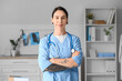 © Pixel-Shot - Portrait of tattooed female doctor in clinic