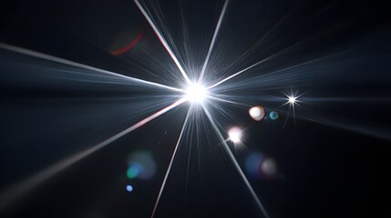 Wall Mural - Dramatic Light Burst with Flare and Radiance Against a Dark Background
