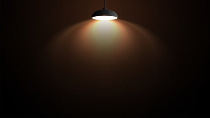 Wall Mural - Realistic Studio light on dark background. Wall Studio light background. 