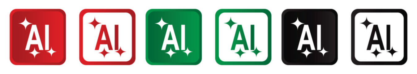 Ai icon set. vector illustration.