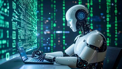 Robot programmer codes in digital matrix