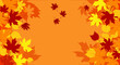 © Purnomo - A vibrant fall background featuring colorful autumn leaves and a warm orange hue, perfect for seasonal designs. 1