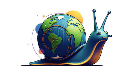 snail with globe