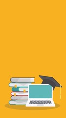 Wall Mural - e-learning, online education at home. concept of webinar, business online training, education on com