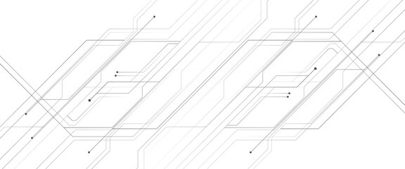 Wall Mural - vector abstract futuristic white technology dots and lines background