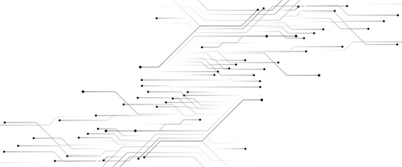 Wall Mural - vector abstract futuristic white technology dots and lines background