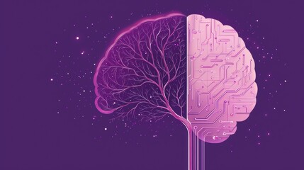 Wall Mural - Memory Digital concept of a brain with circuits, symbolizing artificial intelligence and memory.
