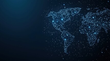 Wall Mural - Globe Abstract world map with interconnected lines symbolizing global communication.