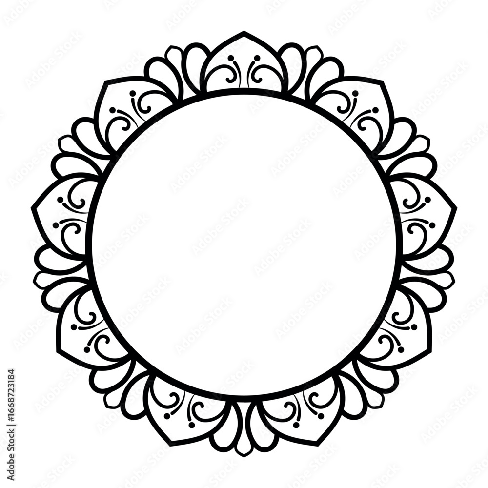 Elegant ornamental mandala border design Stock Vector | Adobe Stock, image size:1000x1000