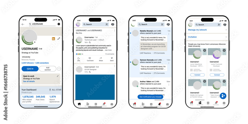 LinkedIn social media app template. iPhone 16e with LinkedIn mockup ...
