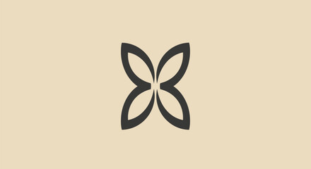Wall Mural - abstract symmetrical butterfly cross design.