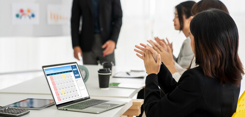 Wall Mural - calendar on computer software application for modish schedule planning for personal organizer and on