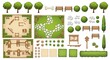 © Habiba - Vector illustration of park elements including playgrounds and landscaping