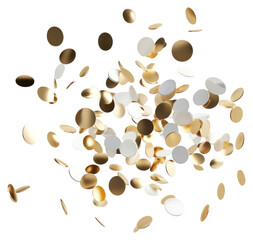 Wall Mural - png round confetti illustration floating gold.