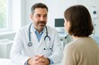 © Oleg - A doctor listens intently as a patient shares their health concerns in a serene hospital setting