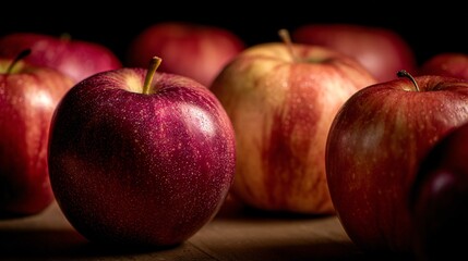 Crisp studio lighting on minimalist apple layout