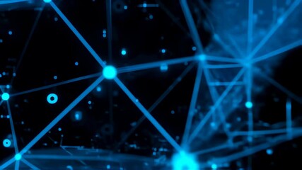 Blue digital shield protecting network connection. Cybersecurity concept for data privacy and online security in a futuristic setting.