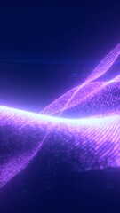 Wall Mural - abstract glowing purple digital waves on dark blue background, representing futuristic technology an