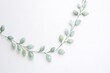 © Татьяна Евдокимова - Delicate eucalyptus branch painted with watercolor forming a semicircle on a white background, ideal for elegant and minimalist designs