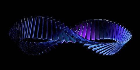 Wall Mural - abstract dark background, futuristic glass structure, 3d render