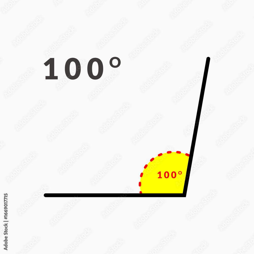 100 degree angle icon in mathematics Stock Vector | Adobe Stock