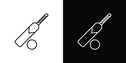 Wall Mural - Cricket icons, vector best stroke icon EPS