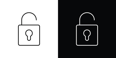 Wall Mural - Unlock icons, vector best stroke icon EPS