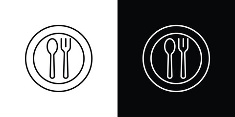 Restaurant icons, vector best stroke icon EPS