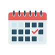 © radiya - Vector art of calendar icon showing a specific date marked with a checkmark, representing an important event