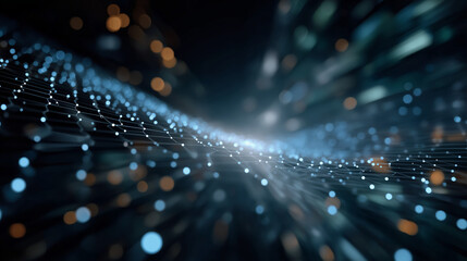 Canvas Print - data stream visualization: a mesmerizing display of interconnected data points, showcasing a dynamic