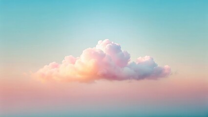 Wall Mural - Pastel Sky A Single Puffy Cloud Illuminated by a Gentle Sunrise Glow